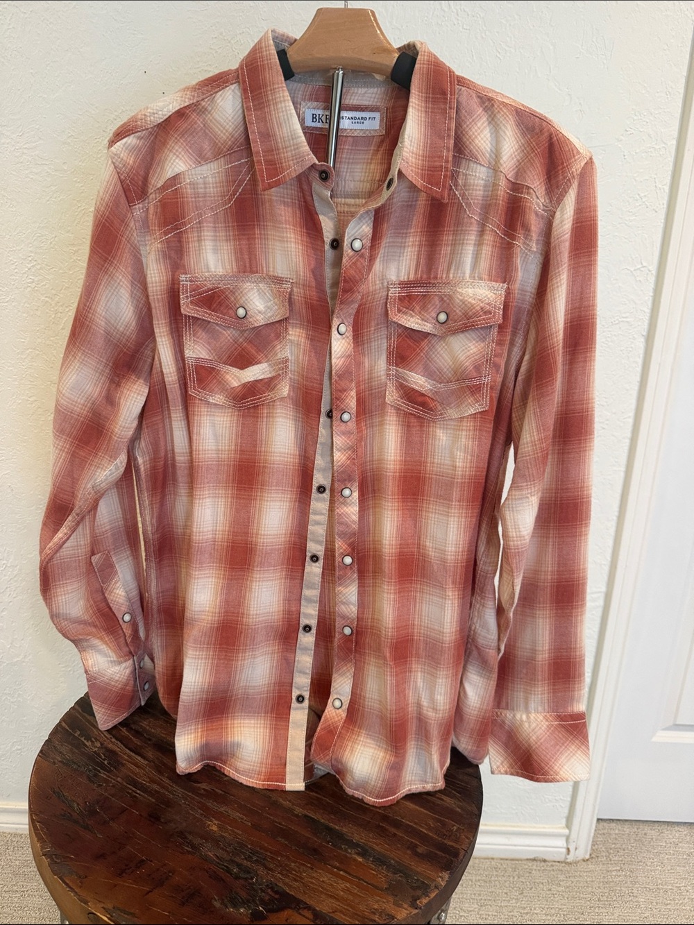 BKR Western Style Men's Button-Up Shirt size Large EUC